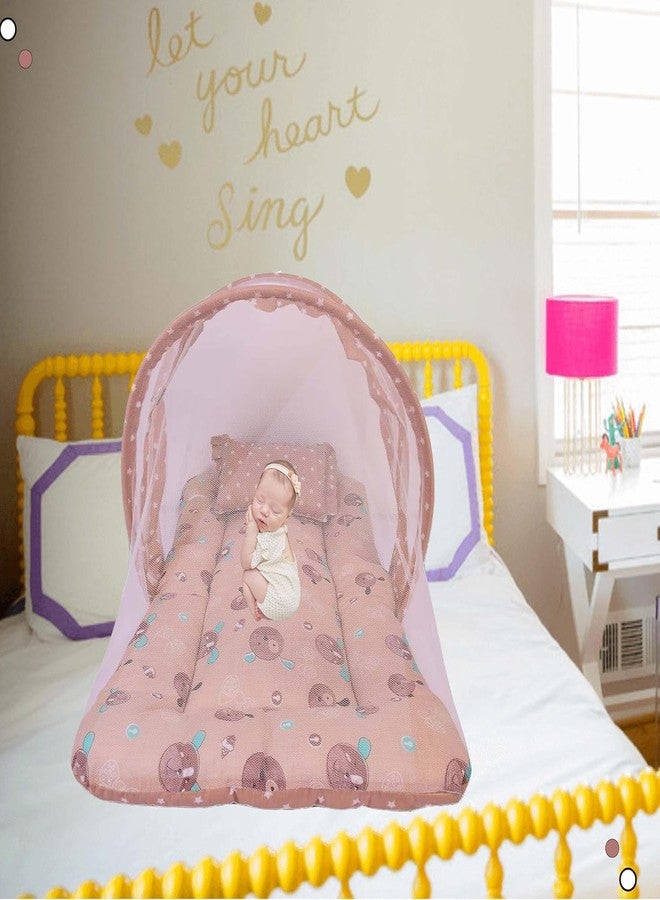 Kwitchy طقم مفروشات قطنية للأطفال من Kwitchy مع ناموسية وحقيبة حمل واحدة، هدية مثالية للمواليد الجدد (من 0 إلى 6 أشهر) (بني) - Image 2