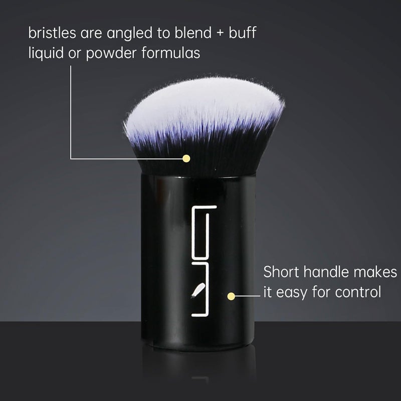 Brush Master Angled Foundation Makeup Brush, Kabuki Brush For Powder, Blush, Bronzer, Concealer, Portable Brush Cover, Perfect for Travel - Image 2