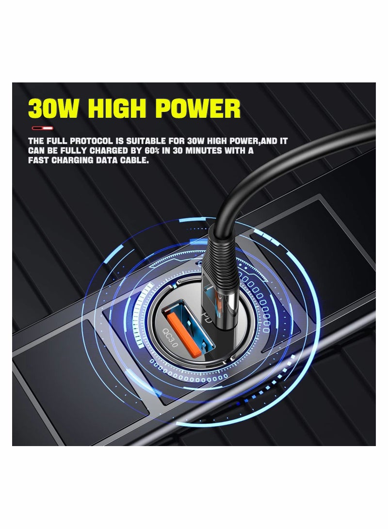 60W Fast Car Charger with PD 30W USB-C  QC3.0 Dual Ports - Compatible with iPhone 13/12/11  Galaxy Devices - Image 2