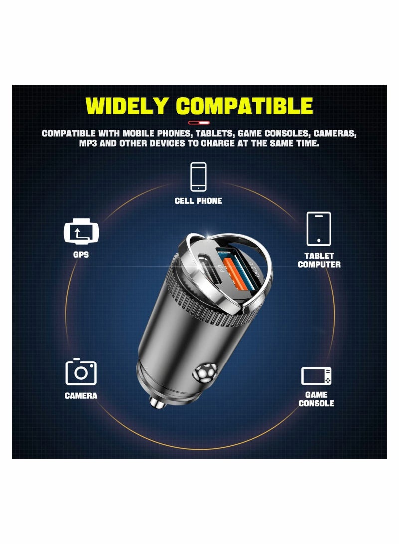 60W Fast Car Charger with PD 30W USB-C  QC3.0 Dual Ports - Compatible with iPhone 13/12/11  Galaxy Devices - Image 3