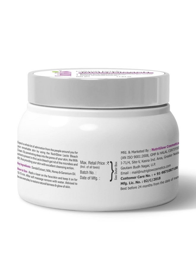 NUTRIGLOW Lacto Bleach Creme Pack With Honey & Milk Extracts All Skin Types, 300G - Image 2