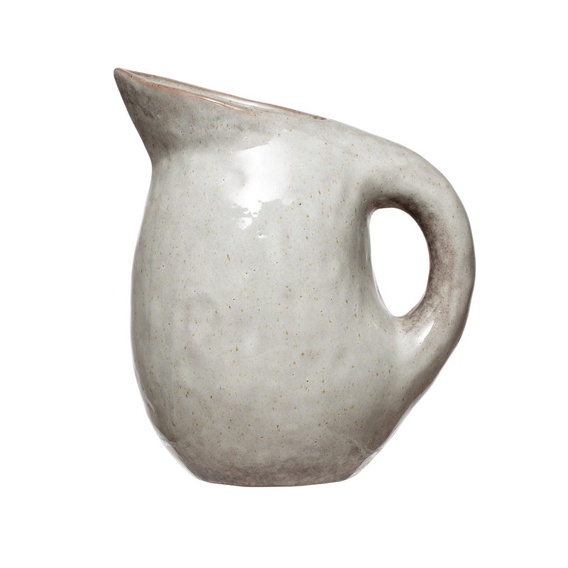 Bloomingville Bloomingville Neutral Reactive Glaze Stoneware Pitcher, 9.5", Bone  - Image 1