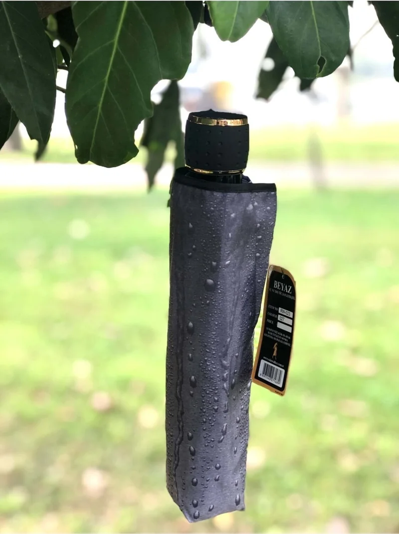 ELEVEN MARKETS Eleven Market Smoke Color Women's Umbrella with Water Droplets That Does Not Break in the Wind