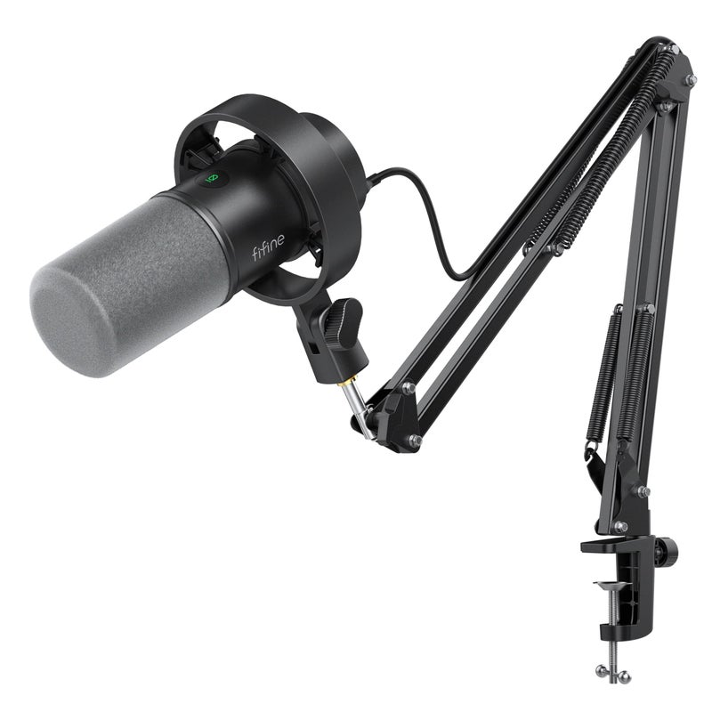 FIFINE K688 Podcast Microphone Kit USBXLR Dynamic Microphone with Boom Arm for PCXLR Mixer Gaming Mic with Mute Button Headphone Jack for Vocal VoiceOver Streaming Music Recording K688CT - Image 2