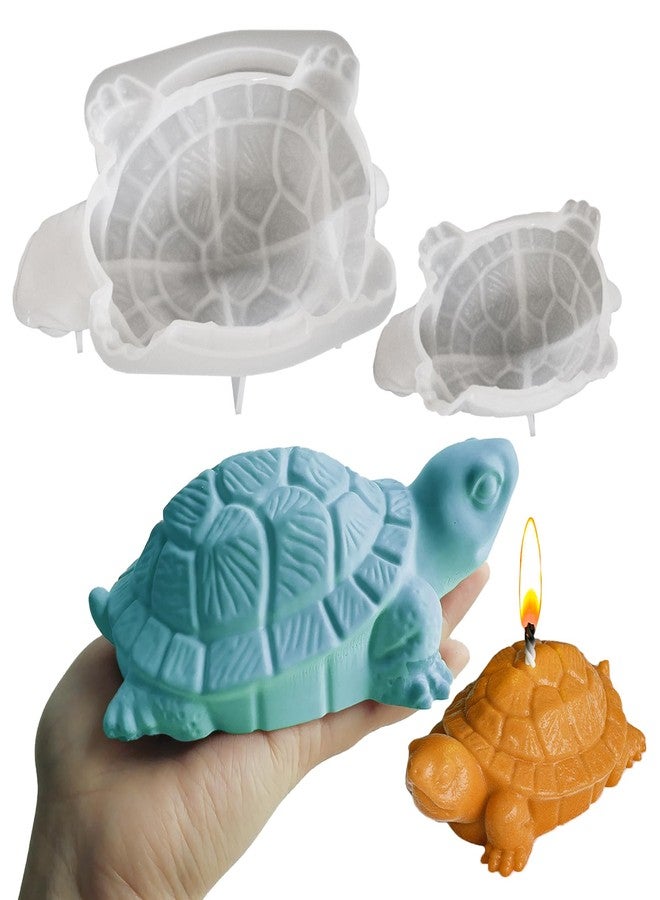 Wehous Turtle Silicone Molds, 2 Size Turtle Molds for Resin Candle Concrete, 3D Cute Animal Epoxy Resin Casting Polymer Clay Molds, Unique Wall Hanging Keychain Pendant Mold Soap Wax Art Craft DIY - Image 1