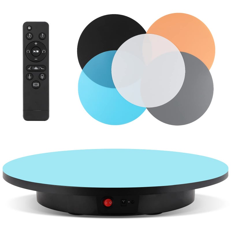 BAOSHISHAN Electric Turntable Stand with Remote Control 220 LB Max Loading 165 Large Rotating Display Stand for 360 Degree Photography Show of Products Model Cake Black