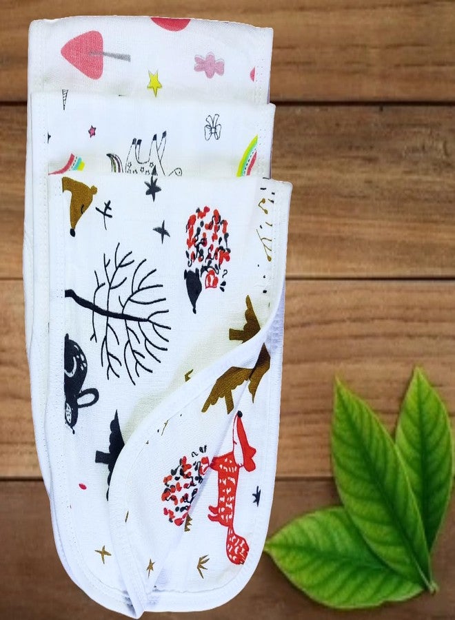 MammaChamp Organic Muslin Burp Cloth/Bibs/face Towel/Towel/Napkins/Hankies/Burpies for Newborn Babies Boy/Girl (18 x 6 inch, Multicolor) (Pack of 3) - Image 2