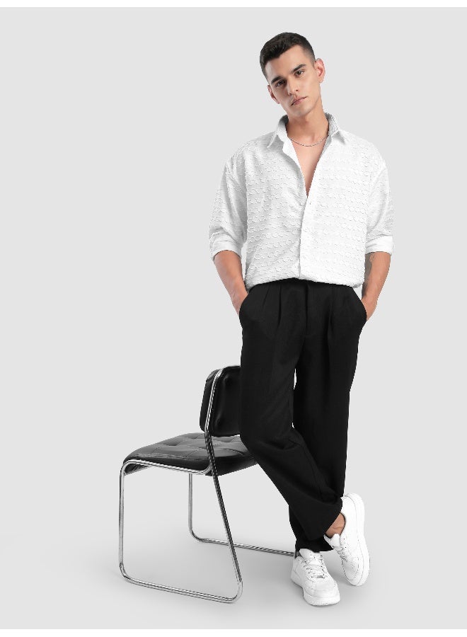 Beyoung White Fur Wave Textured Shirt  - Image 5