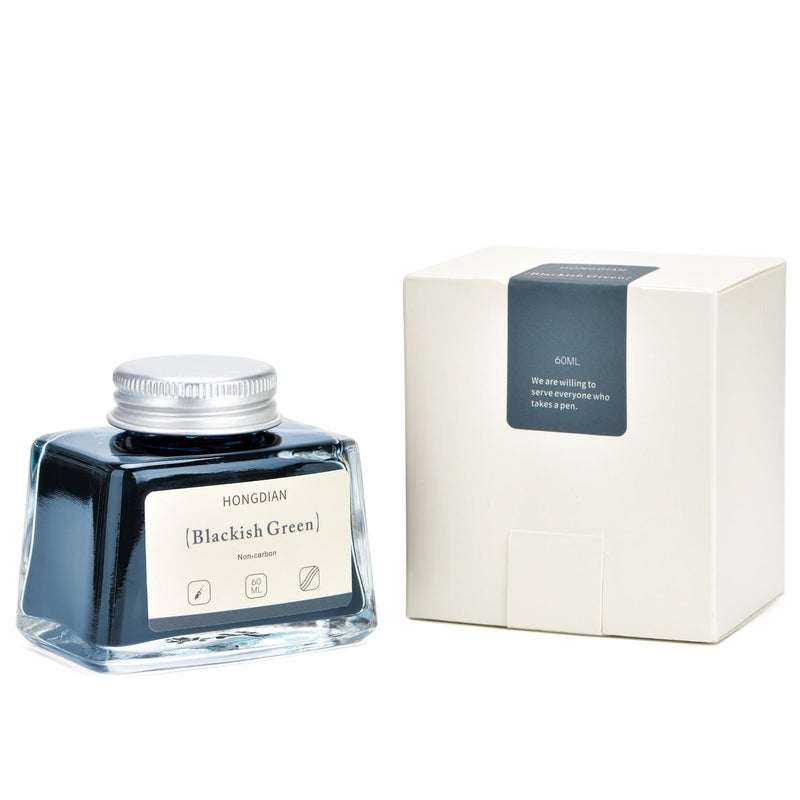 Asvine Hongdian Fountain Pen Bottled Ink Blackish Green, 60ml Fountain Pen Bottled Ink, Non Carbon - Image 2