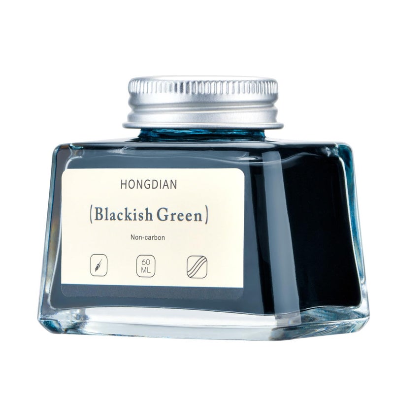 Asvine Hongdian Fountain Pen Bottled Ink Blackish Green, 60ml Fountain Pen Bottled Ink, Non Carbon - Image 4