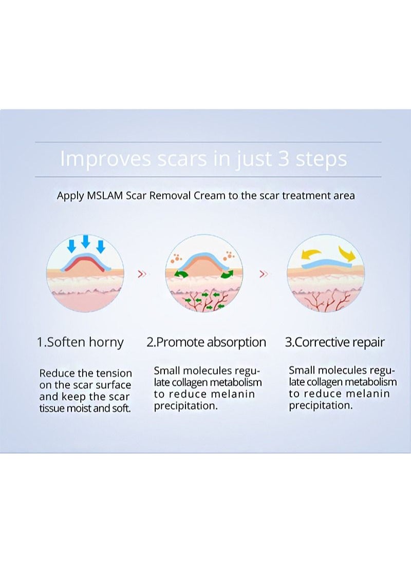 MSLAM - Scar removal cream, scar removal cream suitable for new and old scars on cuts, stretch marks, face and body burn recovery cream (20g) - Image 1