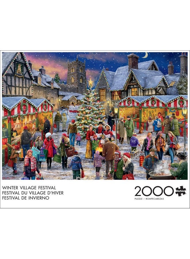 بافلو جايمز ألعاب الجاموس - علي كورتي - مهرجان القرية الشتوية - أحجية الصور المقطوعة المكونة من 2000 قطعة للبالغين، أحجية مليئة بالتحديات، مثالية لأمسيات اللعب - حجم الأحجية النهائي 38.50 × 26.50 - Image 2