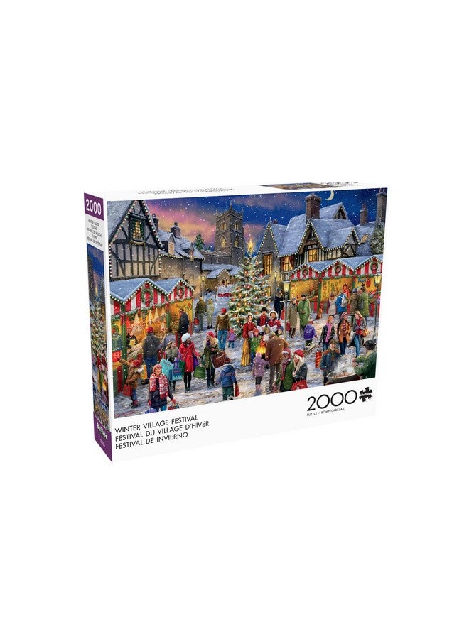 بافلو جايمز ألعاب الجاموس - علي كورتي - مهرجان القرية الشتوية - أحجية الصور المقطوعة المكونة من 2000 قطعة للبالغين، أحجية مليئة بالتحديات، مثالية لأمسيات اللعب - حجم الأحجية النهائي 38.50 × 26.50 - Image 3