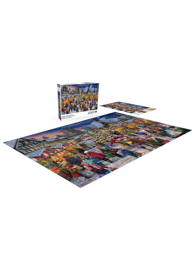 بافلو جايمز ألعاب الجاموس - علي كورتي - مهرجان القرية الشتوية - أحجية الصور المقطوعة المكونة من 2000 قطعة للبالغين، أحجية مليئة بالتحديات، مثالية لأمسيات اللعب - حجم الأحجية النهائي 38.50 × 26.50 - Image 4