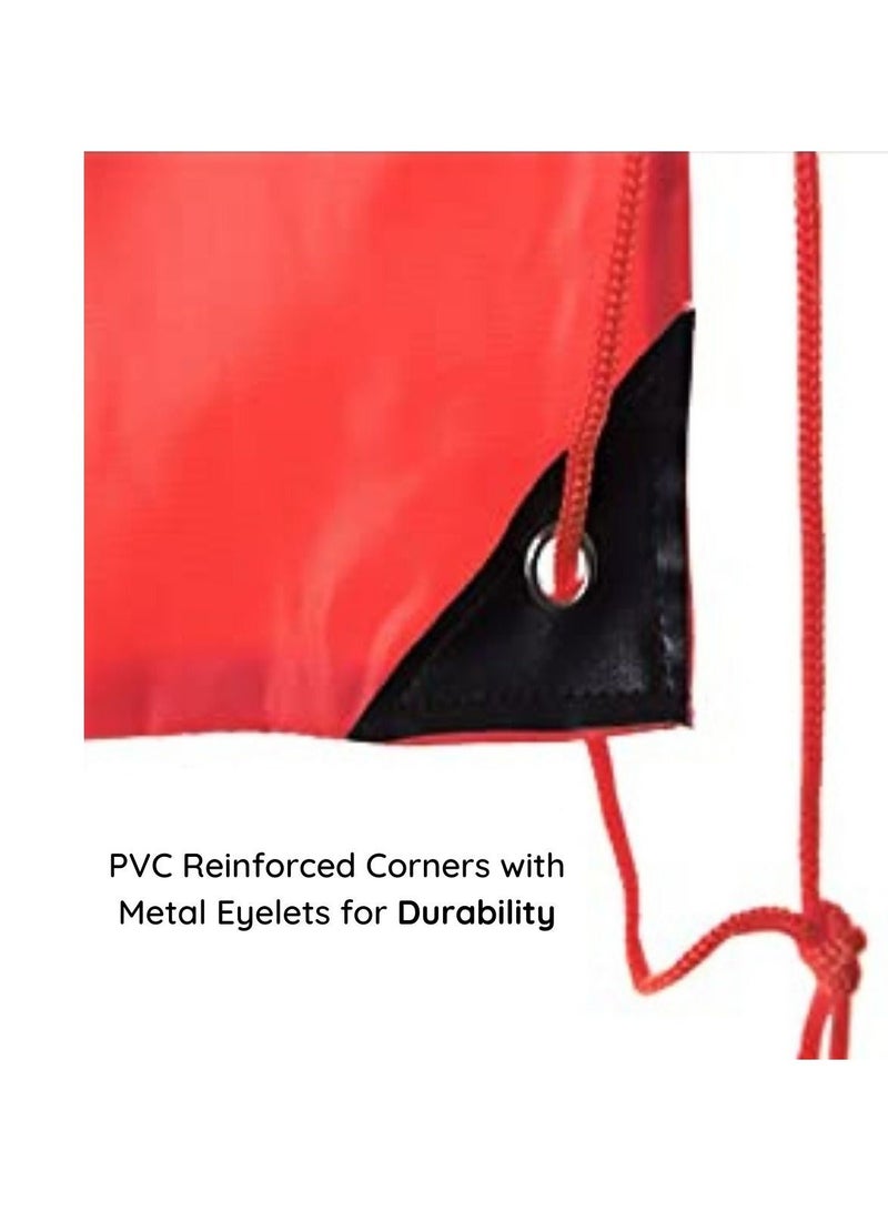 SANTHOME Drastin 210D Polyester Drawstring Bag Lightweight Promotional Tote Adjustable Carry Strings Cinch Sack Gym Sport Traveling String Bag for Men Women - 3 Pack, Red - Image 3