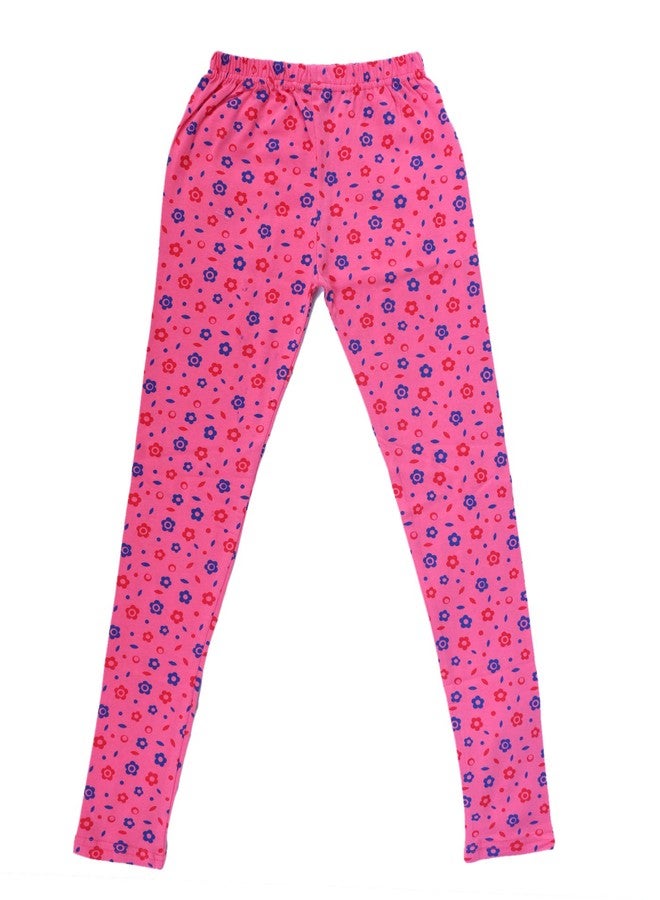 Indistar Girls Cotton Printed Leggings (Pack of 3) (714525657_Pink_11-12 Years) - Image 4