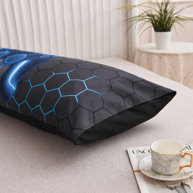 NTBED Gaming Body Pillow Cover Gamer Microfiber Pillowcase with Envelope Closure for Kids Boys Adults,(20"x54",Blue) - Image 3