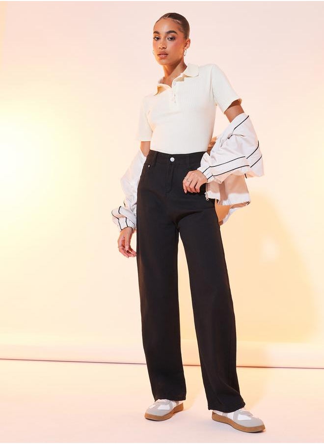 Take Two Solid Wide Leg Full Length Jeans  - Image 1