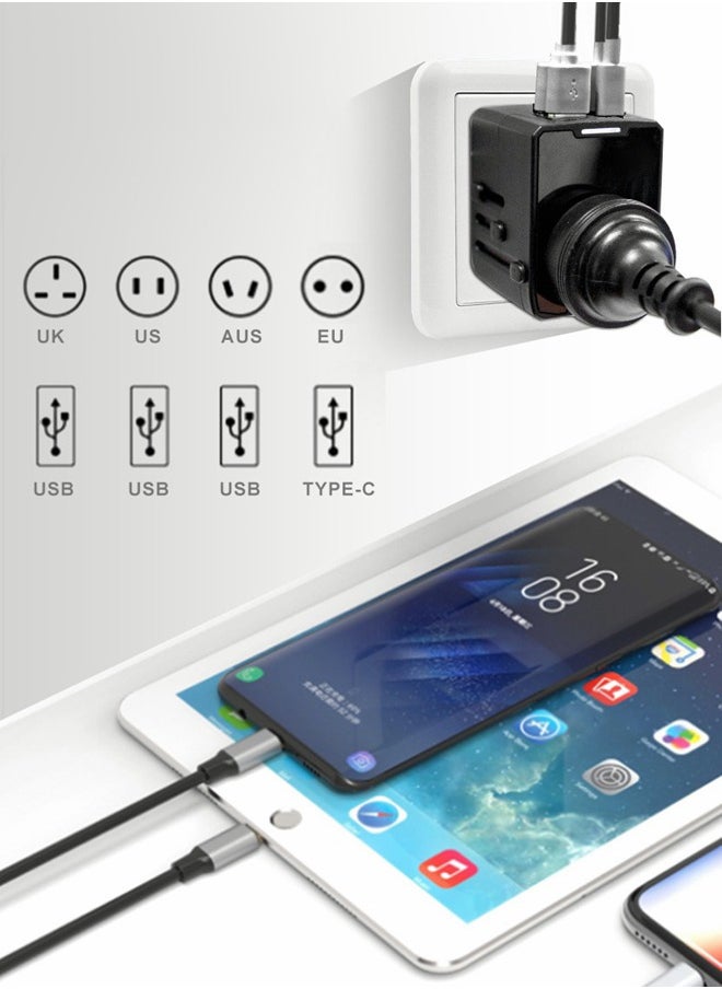 HomarKet Universal Travel Adapter with Multiple Regional Power Socket Plugs for UK US  and Plug Adaptor with 3 Ultra-Fast USB Charging Port and 1 Brisk USB Type C Port (Equipped with a plug storage box)  - Image 2