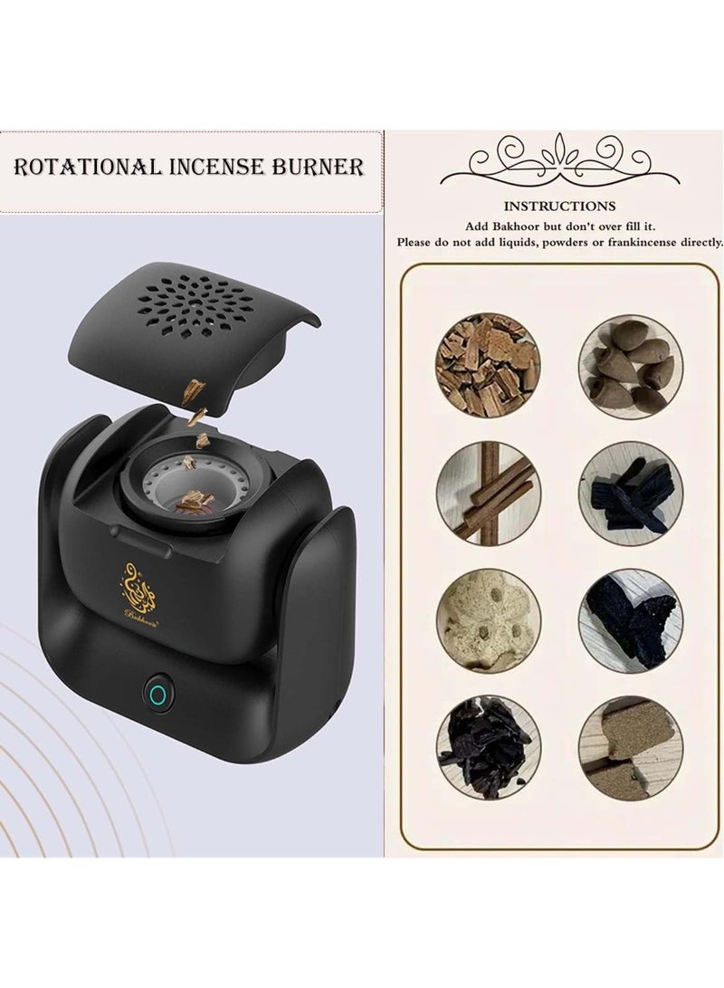 UBEdge Modern Rotatable Electric Incense Burner – Rechargeable USB Bakhoor Burner, 360° Aroma Diffuser for Home, Car & Office - Image 3