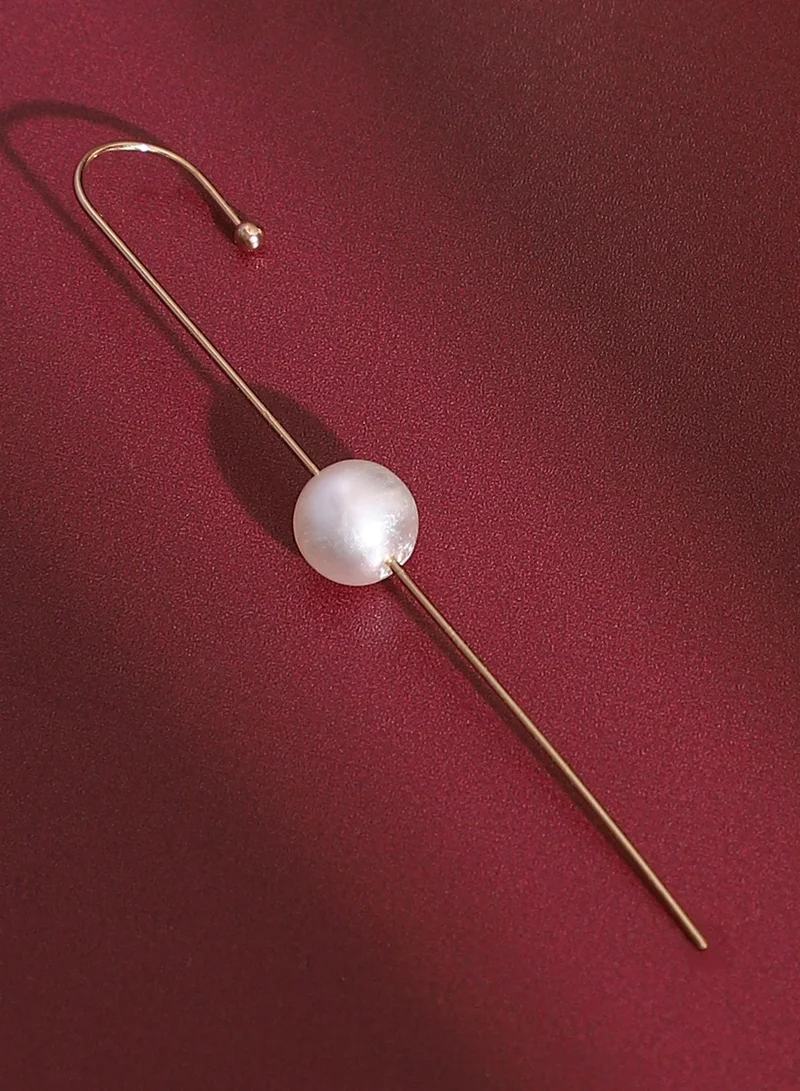 SOHI SOHI Women The Snowball-Pin Cuff Earring | California  Colour | One-Size | Artificial Pearl Alloy Material | Push Back Closure | Earrings For Casual & Evening Wear