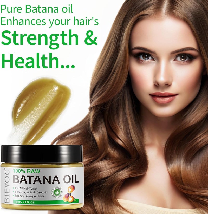 Bieyoc Batana Oil for Hair, Natural Batana Oil Organic Cold Press, Hair Oil for Men & Women 120G - Image 2