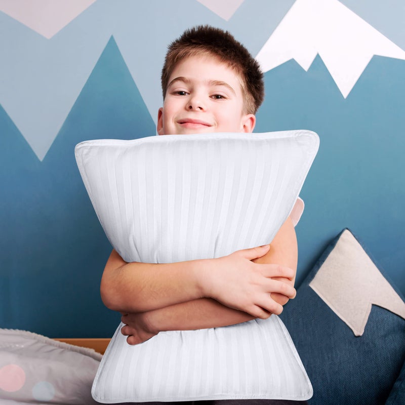 Utopia Bedding Youth Pillow (White, 2 Pack), 16x22 Kids Pillow for Sleeping, Soft and Breathable Cotton Blend Shell, Polyester Filling, Perfect for Kids Bed and Travel (Intended for Age 5 and up) - Image 4