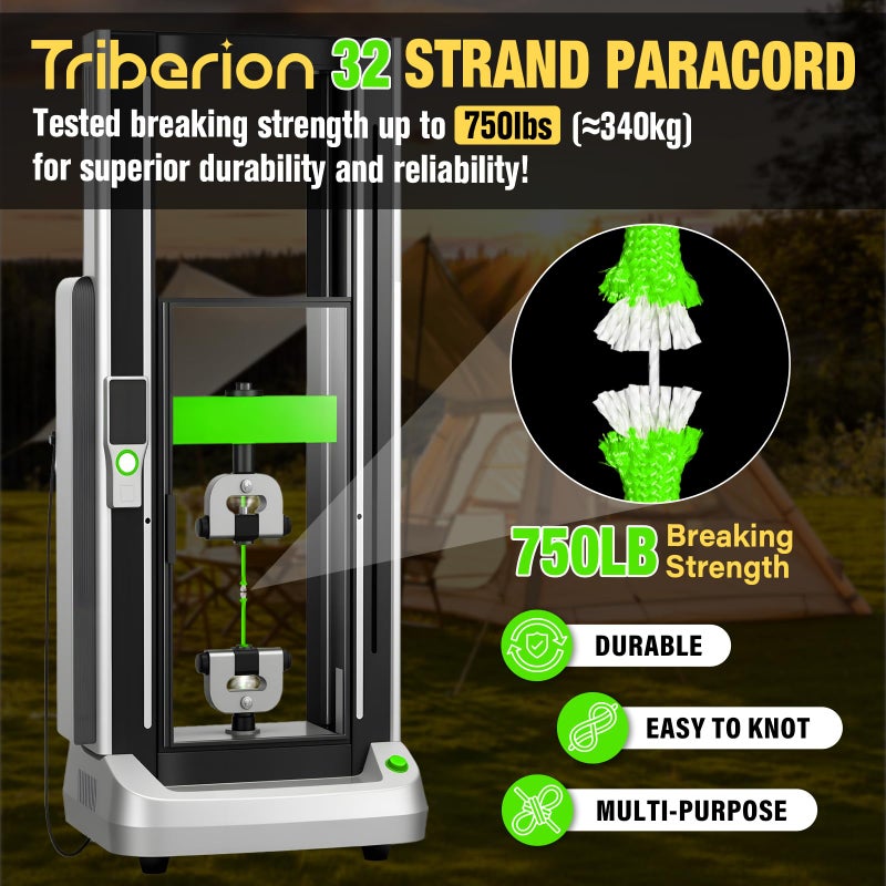 TRIBERION Paracord Rope 750 lb - 100ft 5/32" Parachute Cord 4MM 12-Strand para Cord - Heavy Duty Spool String for Survival,Camping Gear, Survival Bracelet, Clothesline - Neon Green - Image 4