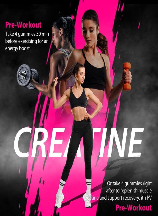 PWERD 120Count Creatine Monohydrate Gummies 5g, Energy Creatine Supplements Gummies for Gym Essentials-Strawberry - Image 5