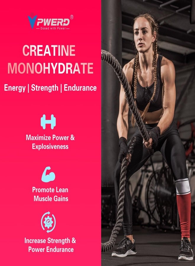PWERD 120Count Creatine Monohydrate Gummies 5g, Energy Creatine Supplements Gummies for Gym Essentials-Strawberry - Image 3