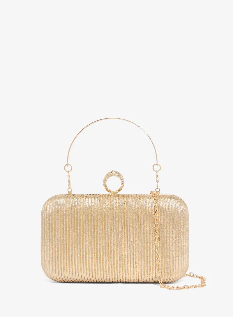 Gold Detailed Embellished Handle Bag
