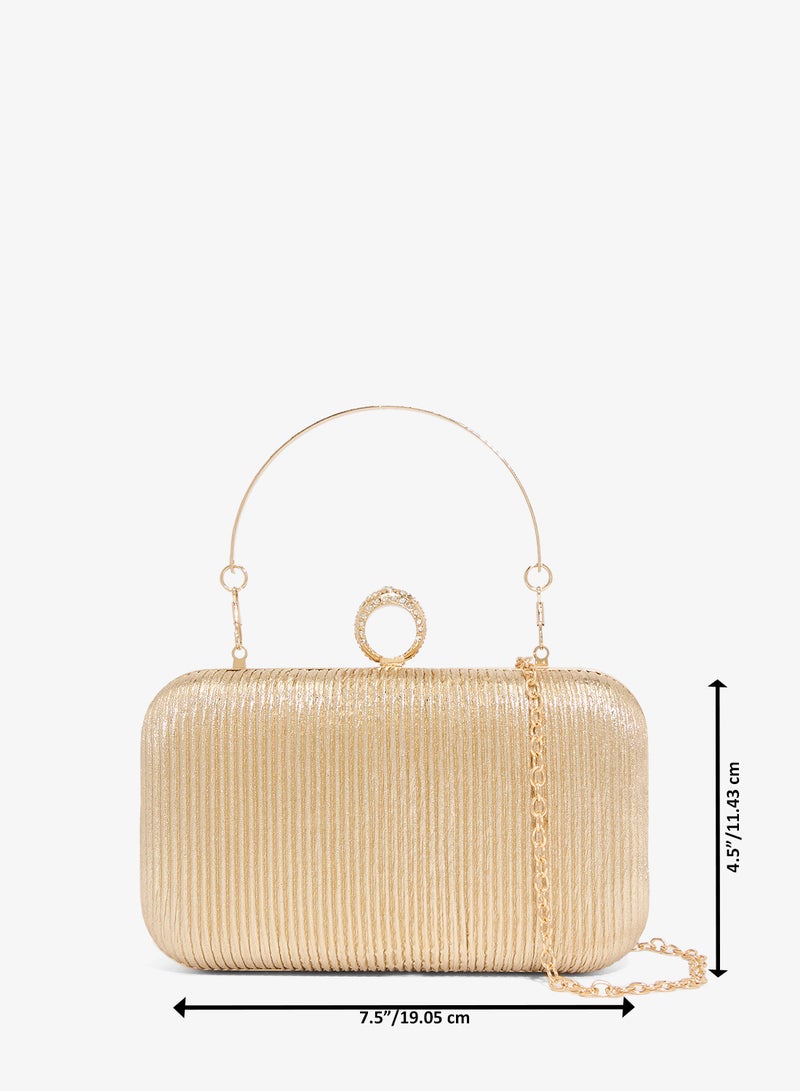 خزانة حقيبة يد مزينة بتفاصيل ذهبية - Image 5