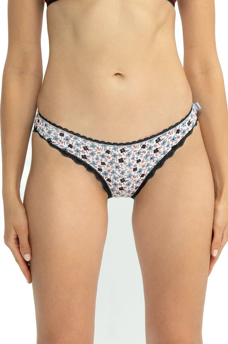 U.S. Polo Assn. 66431 Women's Mixed Pattern Cotton 3-Pack Briefs-Navy Blue