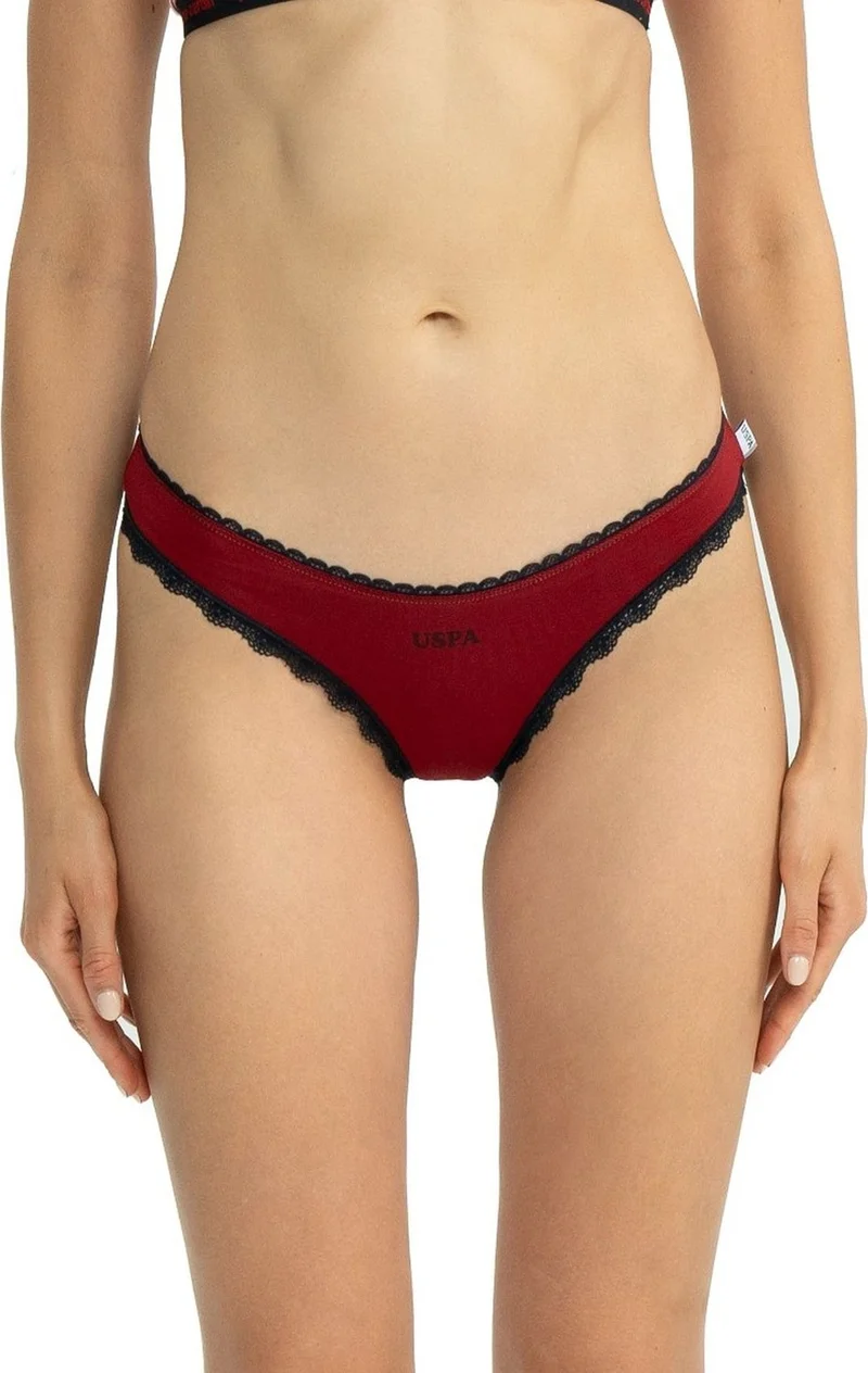 U.S. Polo Assn. 66431 Women's Mixed Pattern Cotton 3-Pack Briefs-Navy Blue