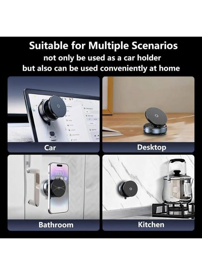 360° Rotating Car Phone Mount, Magnetic Holder with Strong Magnet Pad, Universal Fit for All Smartphones, Easy Installation & Use - Image 2