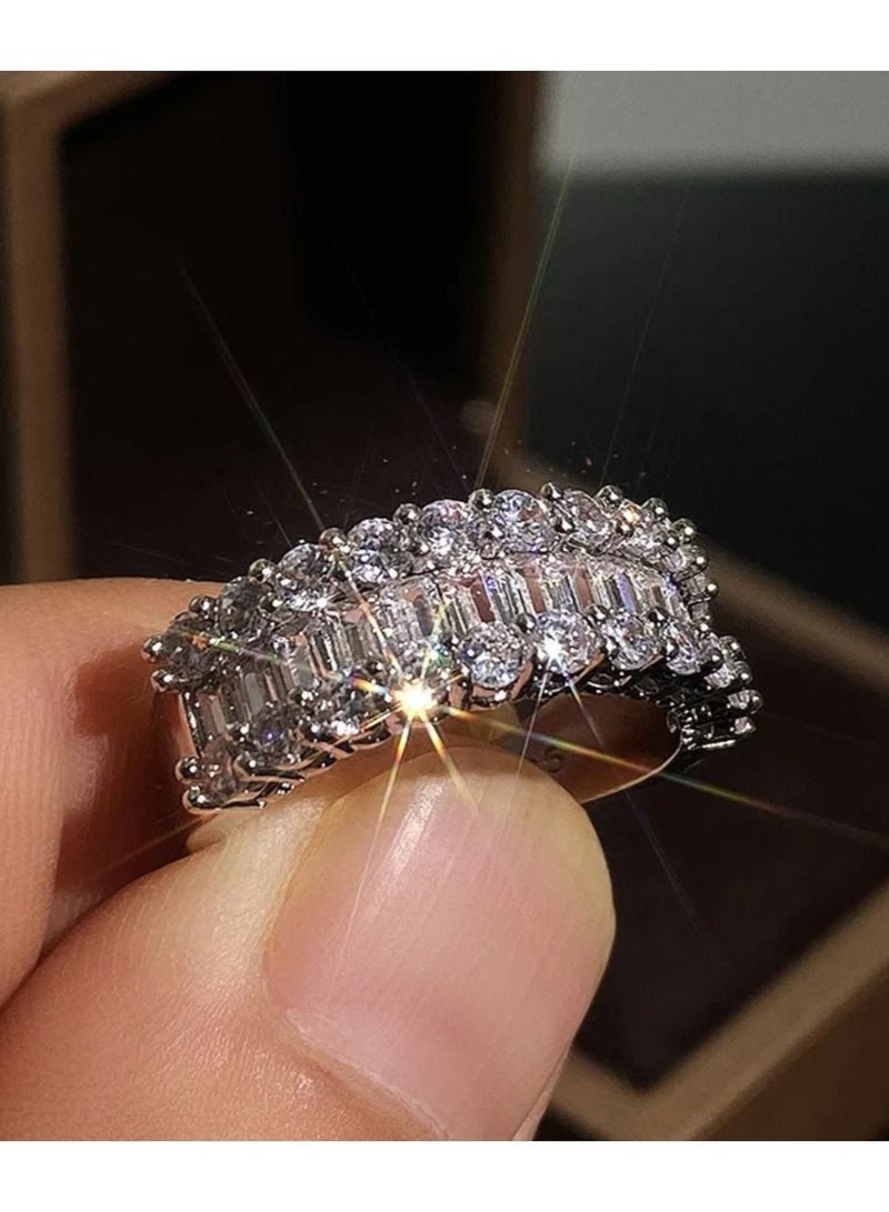 استراتيجية خاتم مصنوع من الفضة الإسترليني عيار 925 ومرصع بالزكرونيا المكعبة - Image 3