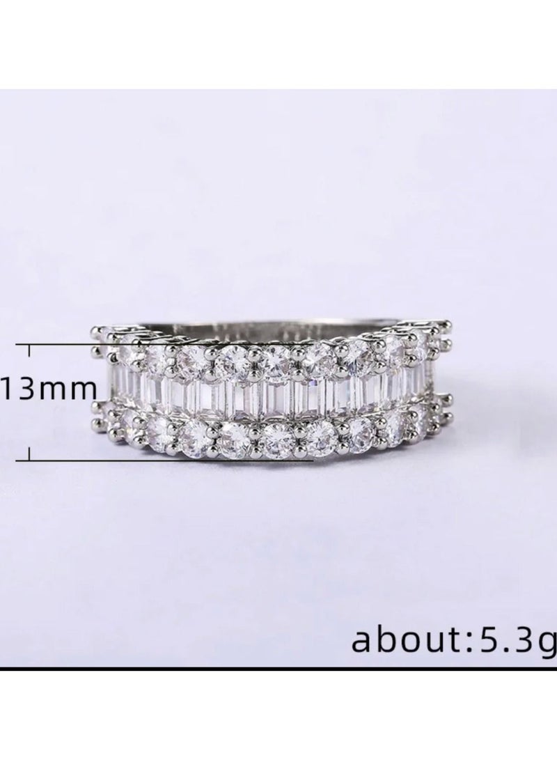 استراتيجية خاتم مصنوع من الفضة الإسترليني عيار 925 ومرصع بالزكرونيا المكعبة - Image 5