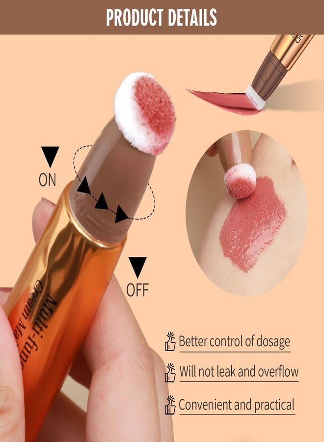 كيو اي سي قلم تحديد الوجه السائل، قلم مكياج سائل مع أداة تطبيق، قلم برونزر كريمي بلمسة نهائية طبيعية غير لامعة، قلم برونزر كريمي مغذي (04، 0.51 أونصة سائلة) - Image 3