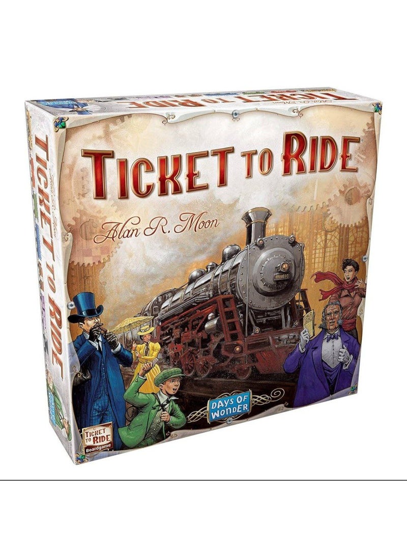 لعبة Ticket to Ride  🚂🗺️   من أشهر ألعاب الألواح الإستراتيجية في العالم!   هدفك هو بناء خطوط السكك الحديدية بين المدن وجمع أكبر عدد من النقاط قبل منافسيك.   - بسيطة في القواعد، عميقة في التحدي - تنمّي التفكير والتخطيط الاستراتيجي   - تصميم جميل وخريطة جذابة  -مناسبة من عمر 8 سنوات وأكثر   عدد اللاعبين: 2 إلى 5   وقت اللعب: 30 إلى 60 دقيقة   مثالية لتجمعات العائلة أو الأصدقاء!