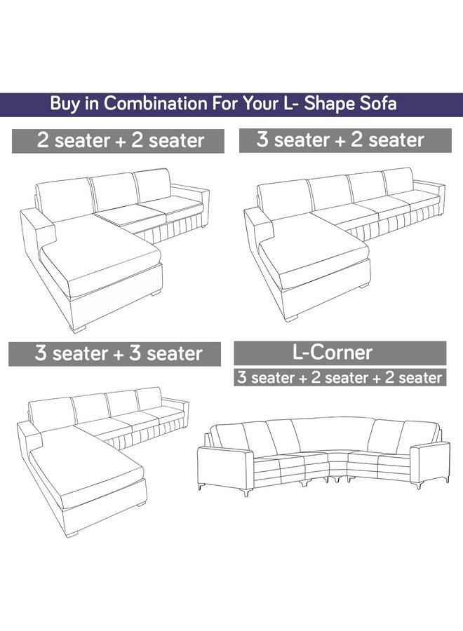HOKIPO Elastic Stretchable Sofa Cover 3 Seater (AR-4095-D1), Grey - Image 4