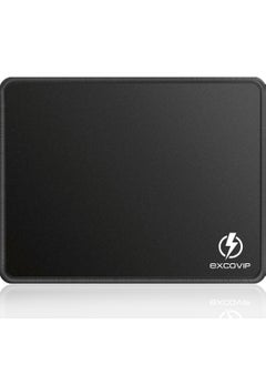 Gaming Mouse Pad Comfortable Small Mouse Pads Smooth Surface Stitched Edges Mousepad for Computer, Laptop, Home & Office Non-Slip Rubber Base Black (260 x 210 mm)