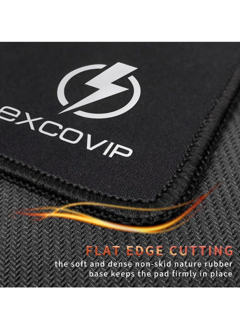 excovip - Gaming Mouse Pad Comfortable Small Mouse Pads Smooth Surface Stitched Edges Mousepad for Computer, Laptop, Home & Office Non-Slip Rubber Base Black (260 x 210 mm) - Image 1