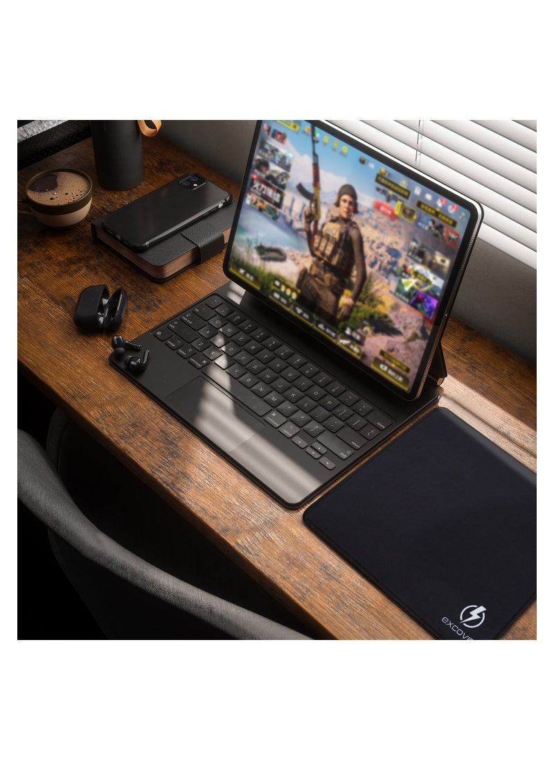 excovip - Gaming Mouse Pad Comfortable Small Mouse Pads Smooth Surface Stitched Edges Mousepad for Computer, Laptop, Home & Office Non-Slip Rubber Base Black (260 x 210 mm) - Image 1