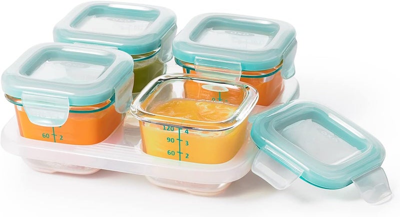 OXO Tot Glass Baby Blocks (4 oz) - Teal - Image 3