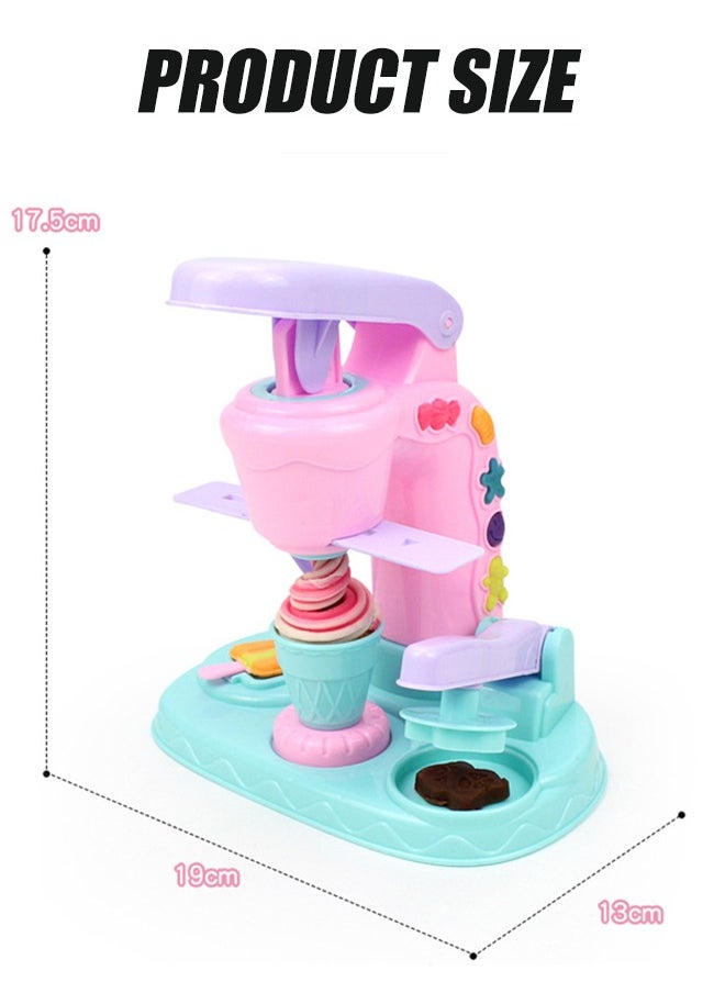 Aikenn - Fun colored clay ice cream machine, wonderful toy ice cream clay machine, colored clay DIY dessert making toy set, children's educational toys, plasticine mold tool set, 12 color intelligence development toys - Image 1