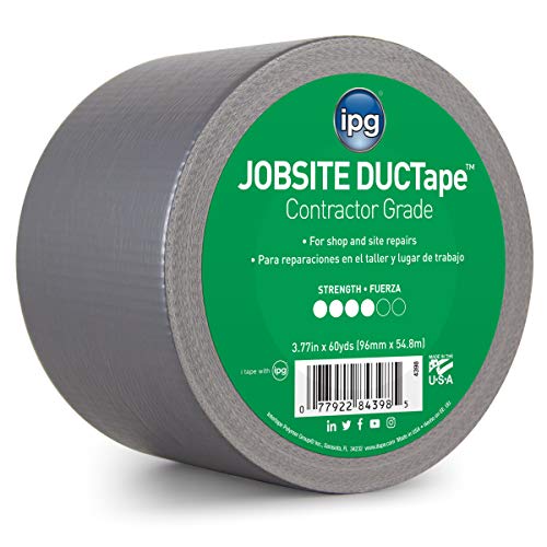 IPG JobSite DUCTape, Contractor Grade Duct Tape, 3.77" x 60 yd, Silver (Single Roll) - Image 1