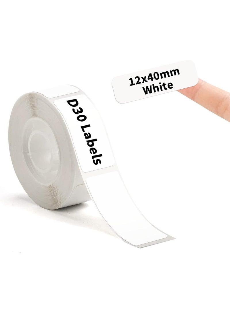 Beauty beast ﻿ D30 Thermal Label Tape - 12mm x 40mm White Replacement Labels - Waterproof & Oil-Resistant Sticker Paper for Phomemo D30 Label Maker - 180 Labels/Roll (1 Roll) - Image 1