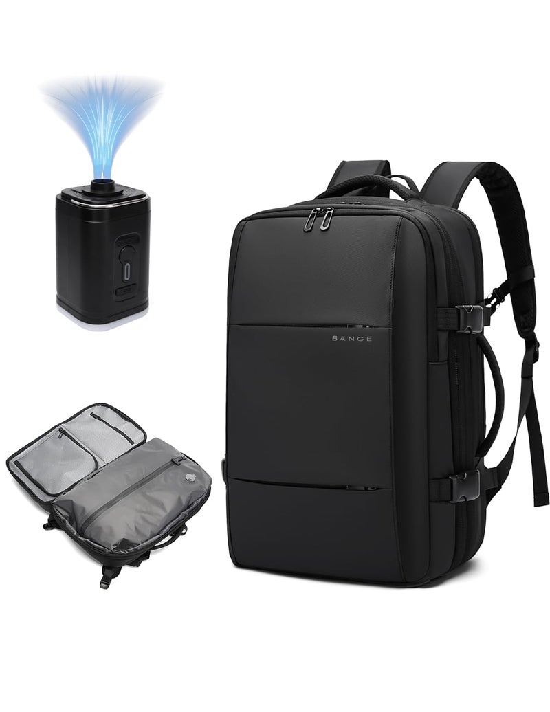 BANGE Backpack with Anti-Theft Vacuum Compression Travel Backpack,Expandable Backpacks with Pump for Airplanes - Image 1