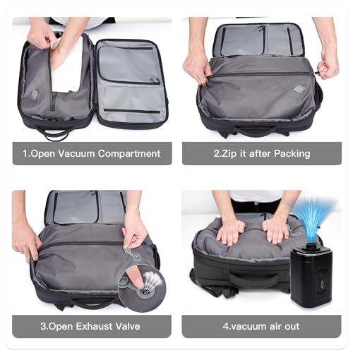 BANGE Backpack with Anti-Theft Vacuum Compression Travel Backpack,Expandable Backpacks with Pump for Airplanes - Image 3