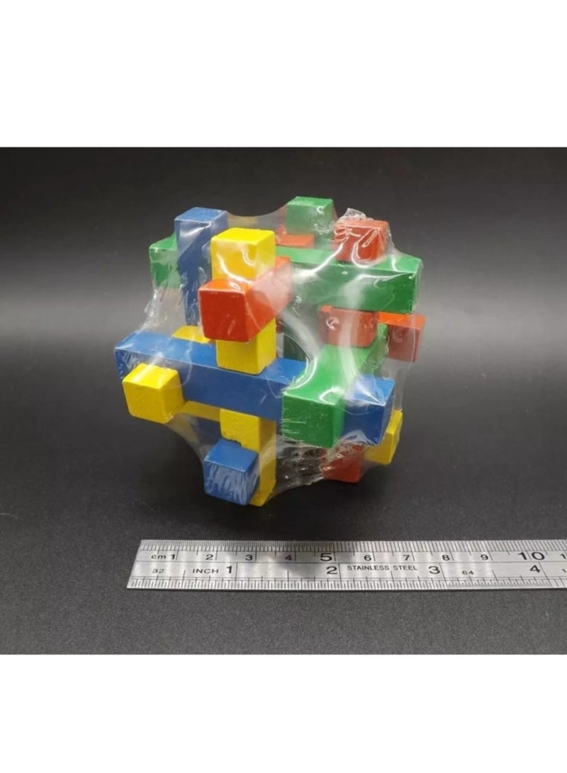 مكعب ترتيب ذكاء خشبي - Image 2